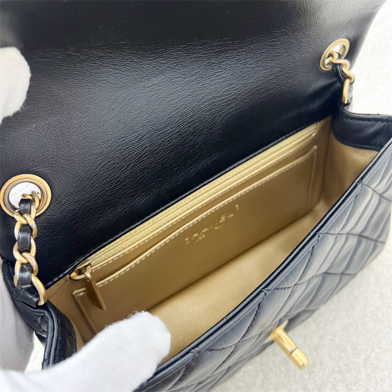 Chanel Pearl Crush Mini Rectangle Flap in Black Lambskin AGHW