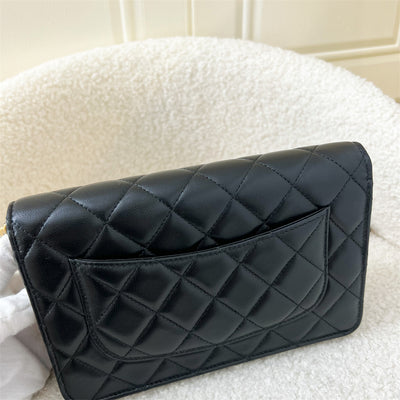 Chanel Pearl Crush Wallet on Chain WOC in Black Lambskin AGHW