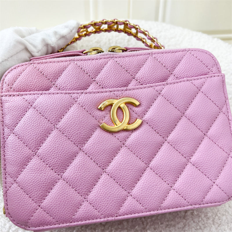Chanel 22S "Pick Me Up" Vanity Case in Pink Caviar AGHW
