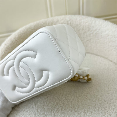 Chanel Pearl Crush Small Vanity in White Lambskin GHW