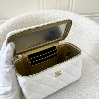 Chanel Pearl Crush Small Vanity in White Lambskin GHW