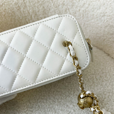 Chanel Pearl Crush Small Vanity in White Lambskin GHW