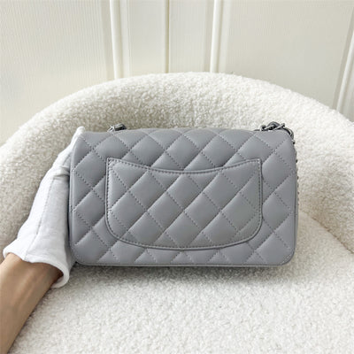 Chanel Classic Mini Rectangle Flap in 21B Grey Lambskin and SHW