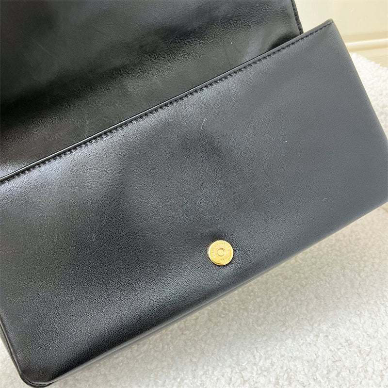 Saint Laurent YSL Full Flap in Black Lambskin GHW