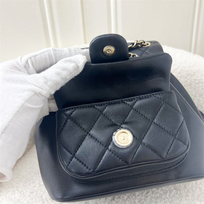 Chanel 22A Duma Mini Backpack in Black Lambskin LGHW