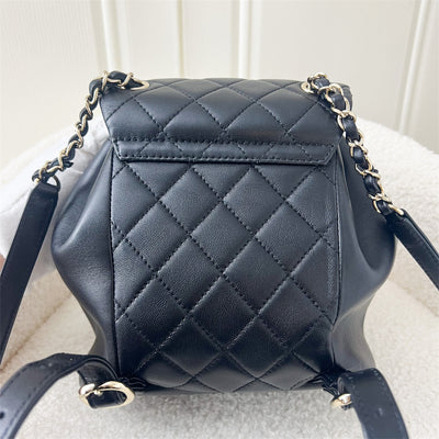 Chanel 22A Duma Mini Backpack in Black Lambskin LGHW