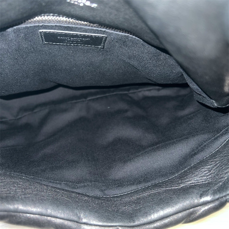 Saint Laurent YSL Puffer Medium Bag in Black Lambskin and RHW