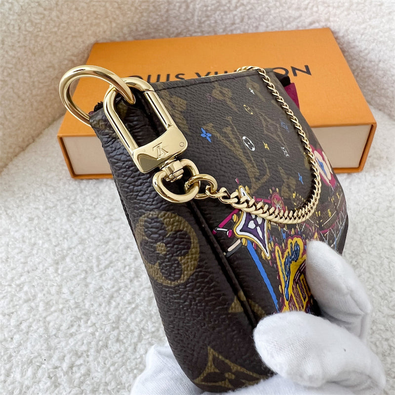 LV Mini Pochette Christmas 2020 Roller Coaster in Monogram Canvas GHW