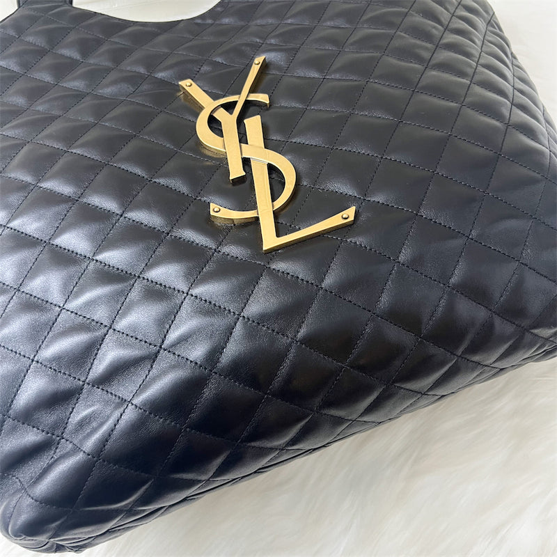 YSL Icare Maxi Tote Bag in Black Lambskin AGHW