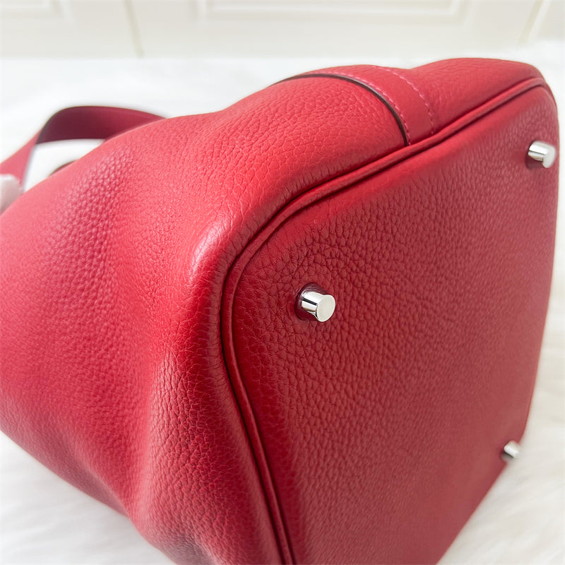 Hermes Picotin Lock 22 in Red Clemence Leather PHW