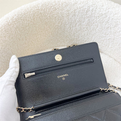 Chanel 22K Wallet On Chain WOC in Black Caviar LGHW
