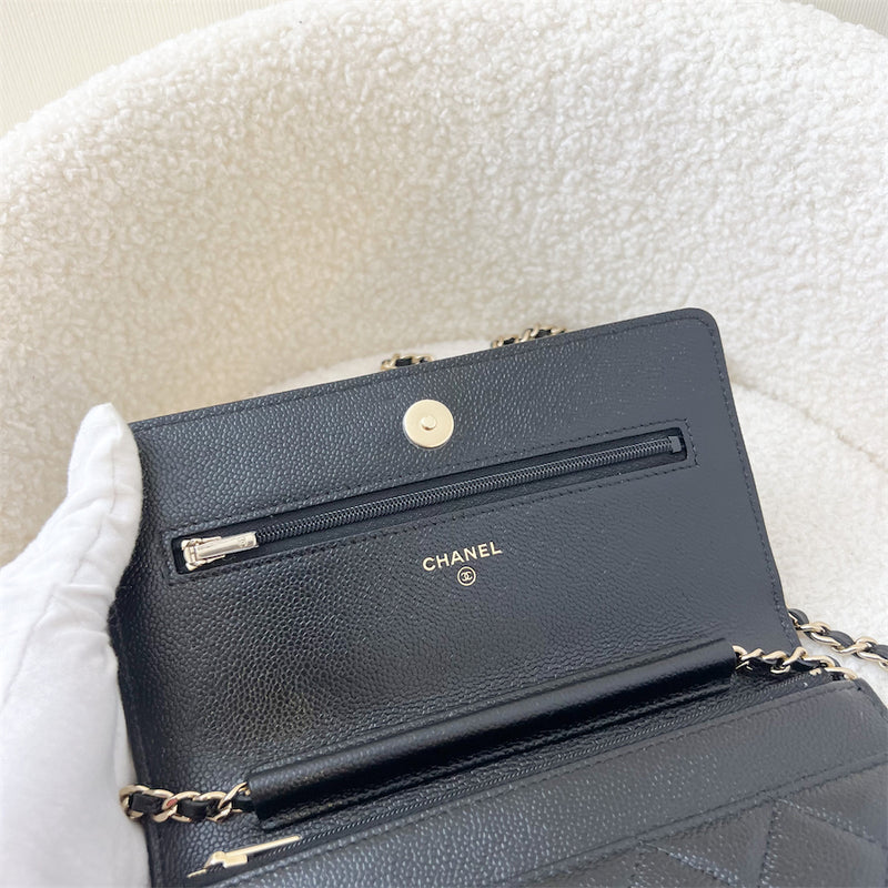 Chanel 22K Wallet On Chain WOC in Black Caviar LGHW
