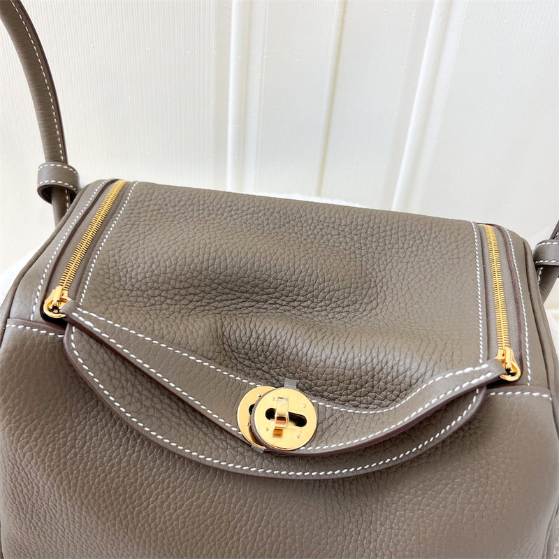 Hermes Lindy 26 in Etoupe Clemence Leather GHW