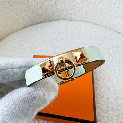 Hermes Rivale Mini Bracelet in Vert Fizz Swift Leather RGHW (T1)