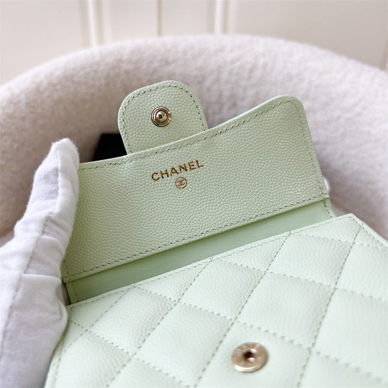 Chanel Trifold Compact Wallet in Apple Green LGHW