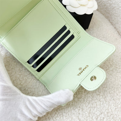 Chanel Trifold Compact Wallet in Apple Green LGHW
