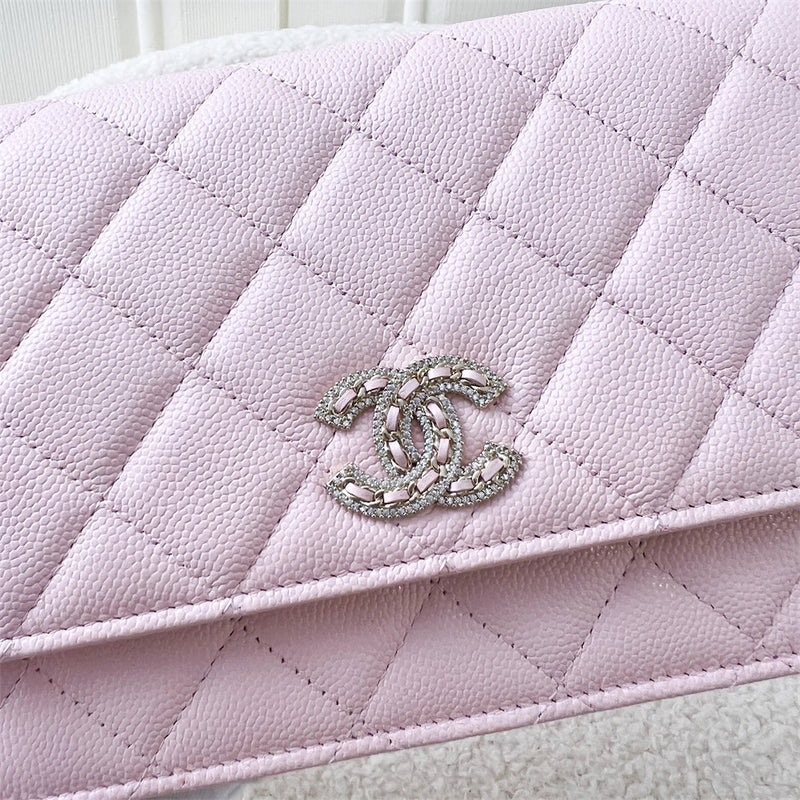 Chanel 22S Wallet on Chain WOC in Light Pink Caviar and LGHW