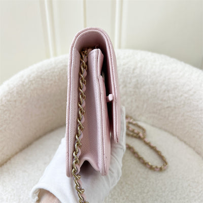 Chanel 22S Wallet on Chain WOC in Light Pink Caviar and LGHW