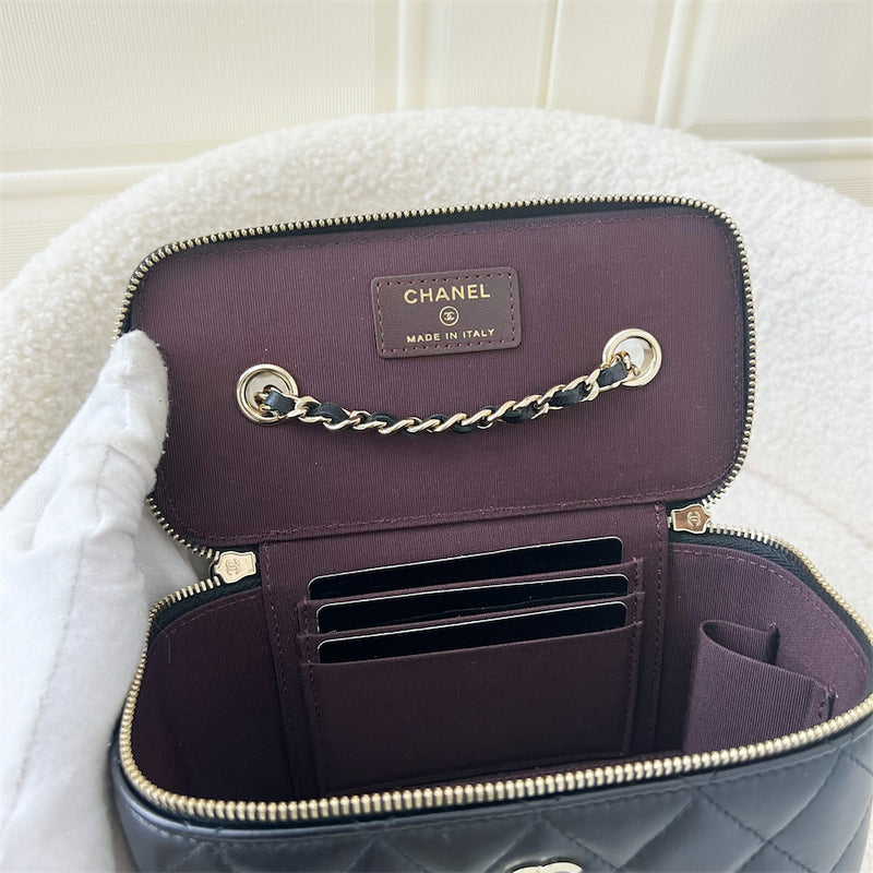 Chanel Small Vanity in Black Lambskin LGHW
