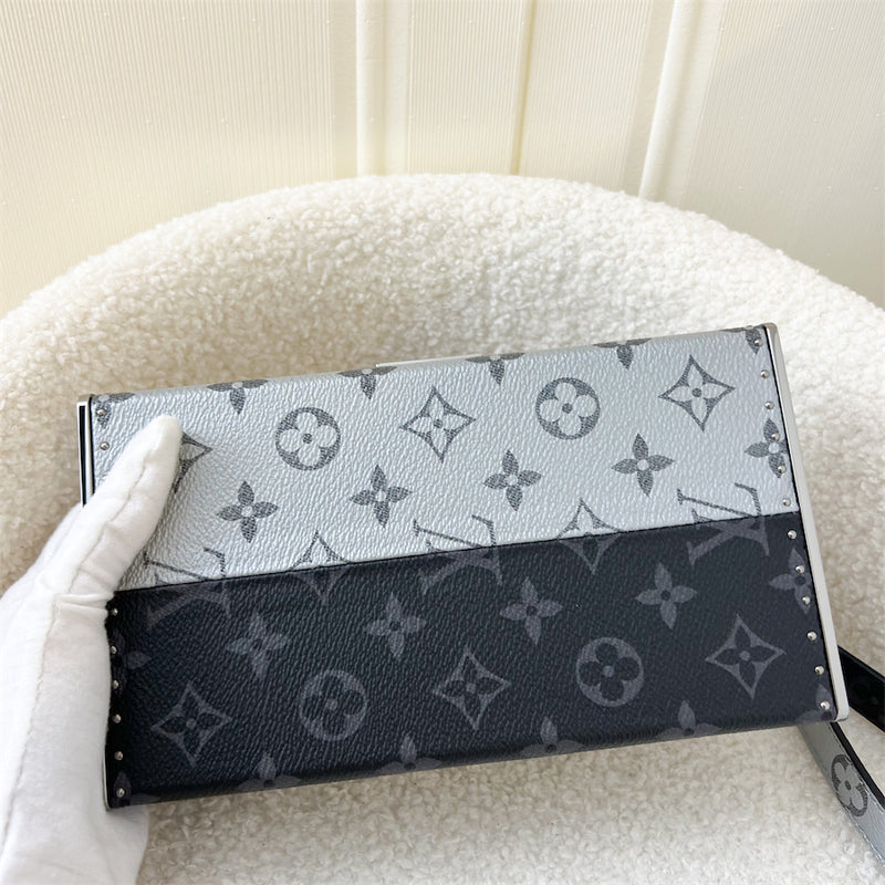 LV Limited Edition Wallet Trunk Clutch in Black / Silver Monogram Canvas