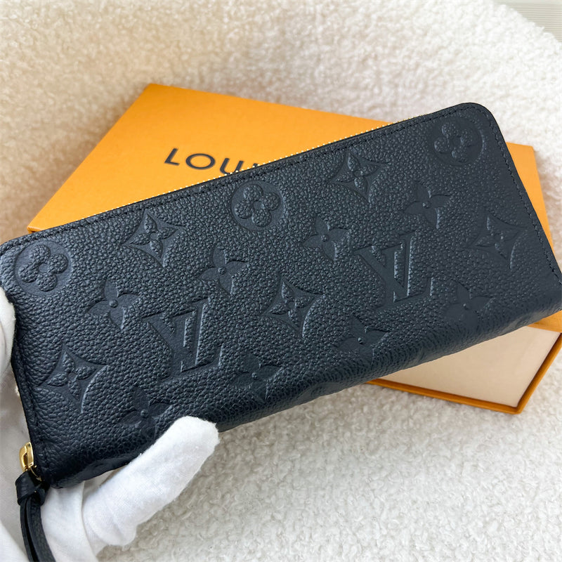 LV Clemence Long Wallet in Black Empreinte Leather GHW
