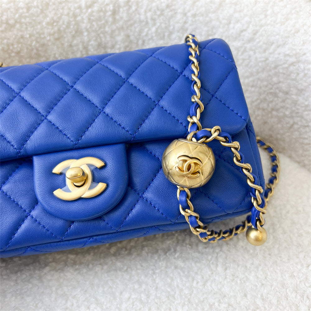 Authentic Chanel Gold Pearl Crush Mini Rectangular Dark Navy Blue Luxury  Bags  Wallets on Carousell