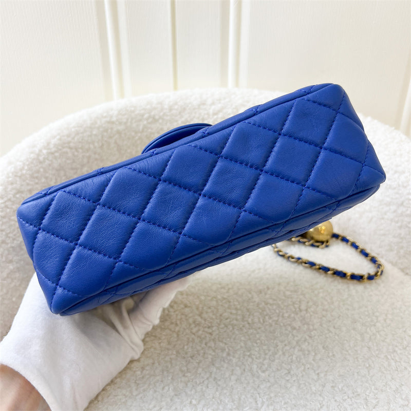 Chanel Pearl Crush Mini Rectangle Flap in 22B Blue Lambskin and AGHW