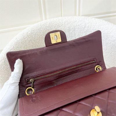 (On hold) Chanel Vintage Medium Classic Flap CF in Burgundy Red Lambskin GHW