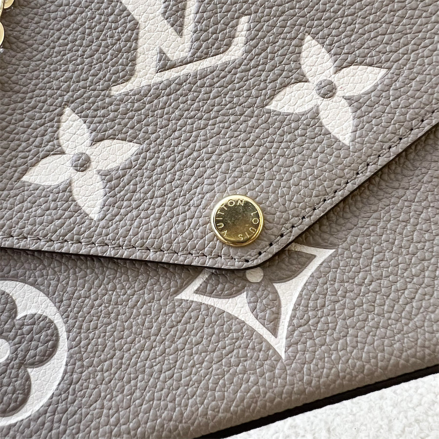 Louis Vuitton LV Felicie pochette monogram giant Grey Leather ref.225448 -  Joli Closet