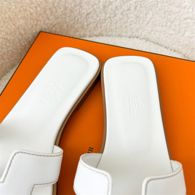 Hermes Oran Sandals in White Sz 35.5