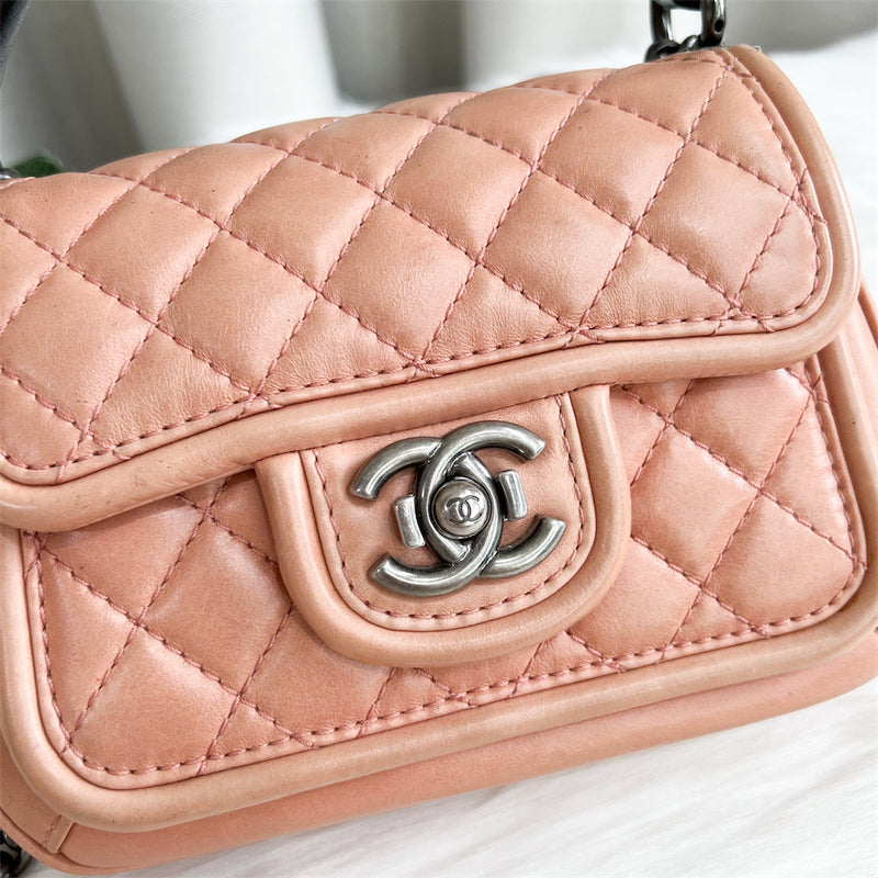 Chanel Seasonal Mini Flap Bag in Dark Beige Calfskin in RHW