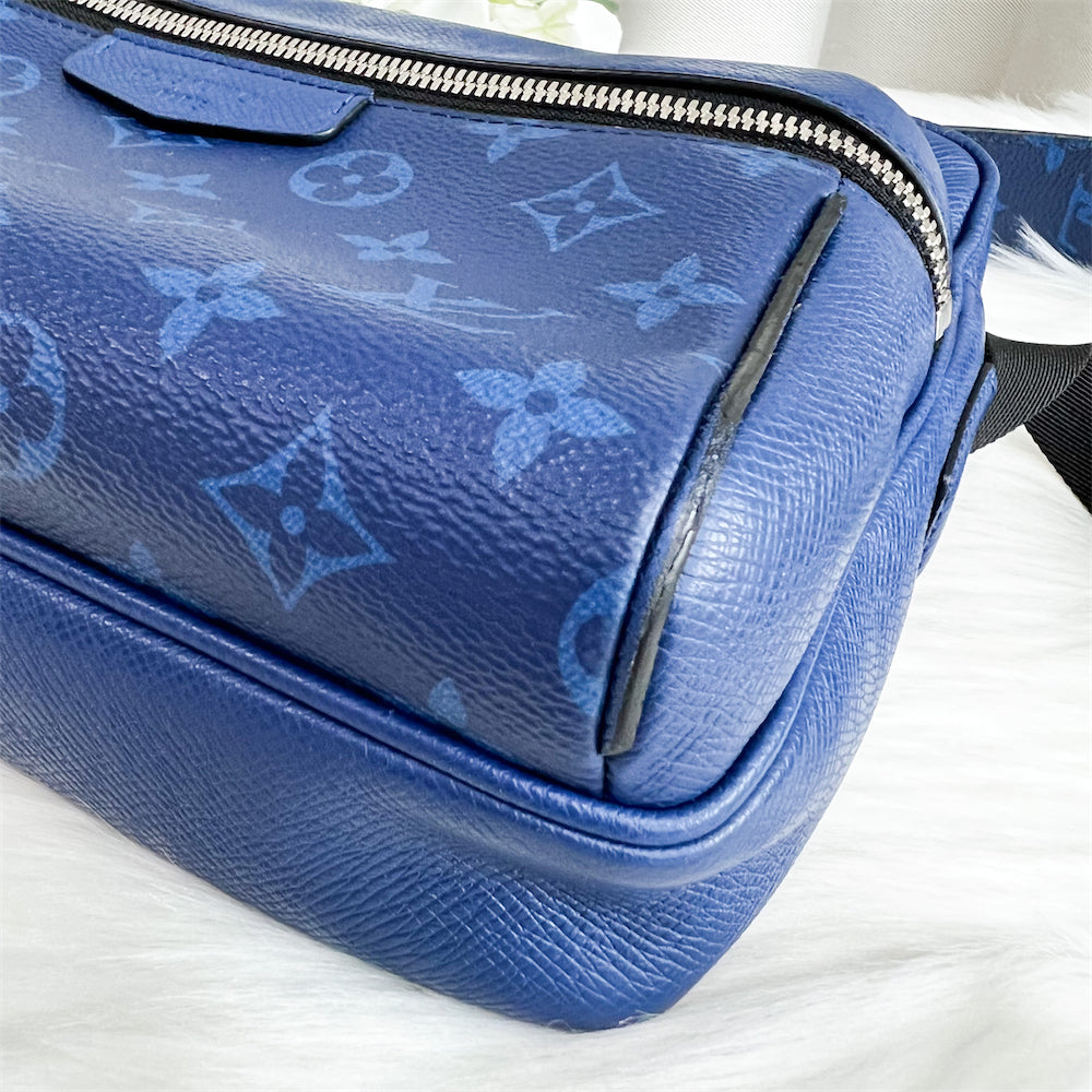 Louis+Vuitton+Outdoor+Messenger+Bag+Blue+Canvas%2FLeather for sale online