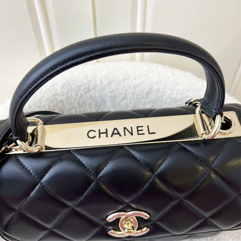 Chanel Top Handle Trendy CC Flap in Black Lambskin LGHW