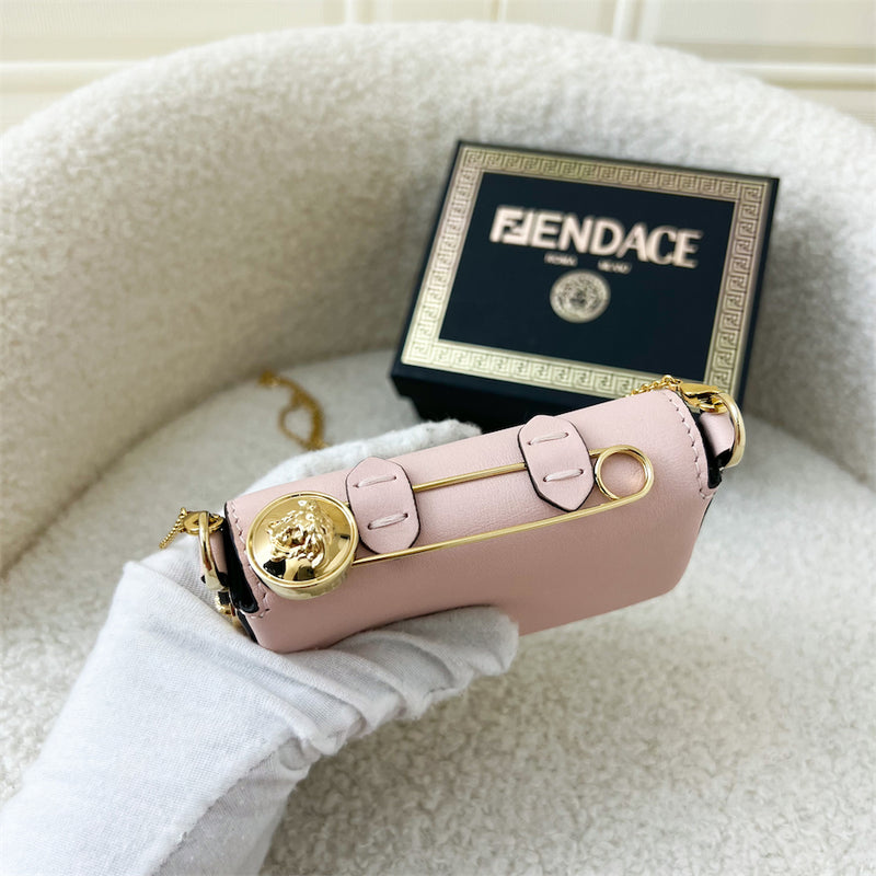 Fendi Versace Fendace Nano Baguette in Rose Confetto Calfskin
