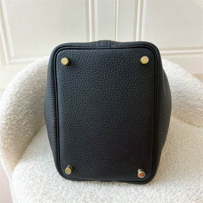 Hermes Picotin Lock 18 in Black Clemence Leather GHW