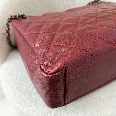 Chanel Seasonal Shopping Tote in Iridescent Red Caviar and RHW