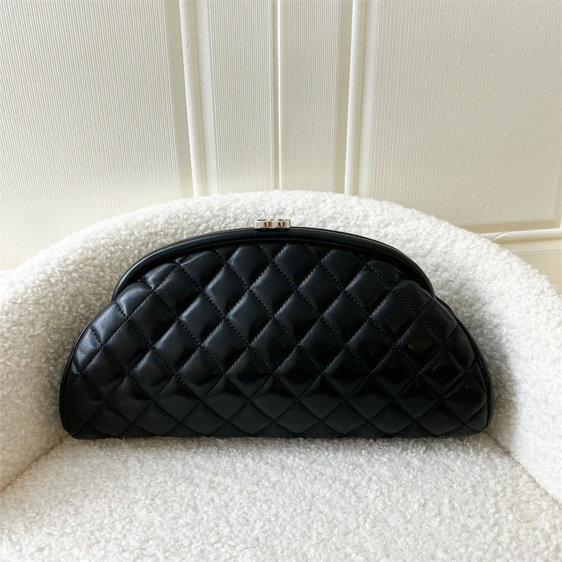 Chanel Timeless Kisslock Clutch in Black Lambskin and SHW