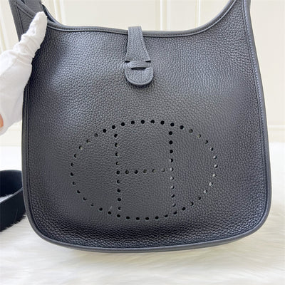 Hermes Evelyne PM in Black Clemence Leather PHW