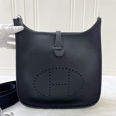 Hermes Evelyne PM in Black Clemence Leather PHW