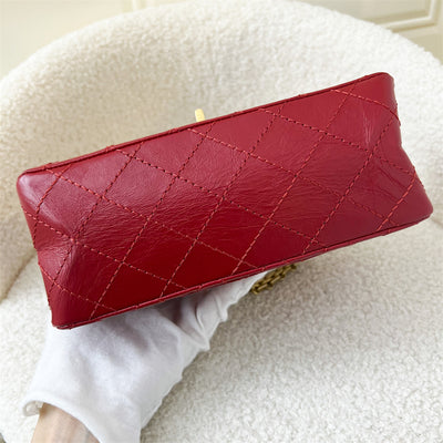 Chanel Mini 2.55 Reissue Flap in Red Distressed Calfskin AGHW