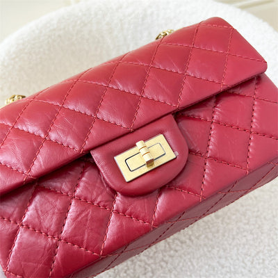 Chanel Mini 2.55 Reissue Flap in Red Distressed Calfskin AGHW