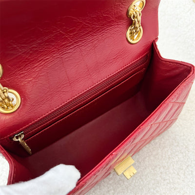 Chanel Mini 2.55 Reissue Flap in Red Distressed Calfskin AGHW