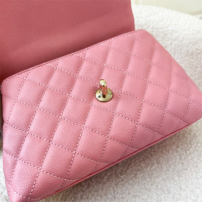 Chanel Small 24cm Coco Handle Flap in 20A Pink Caviar LGHW