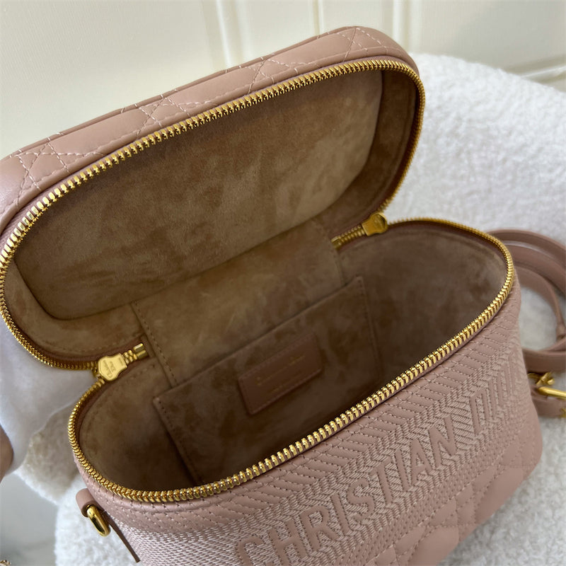 Dior - Small Diortravel Vanity Case Rose des Vents Cannage Lambskin - Women