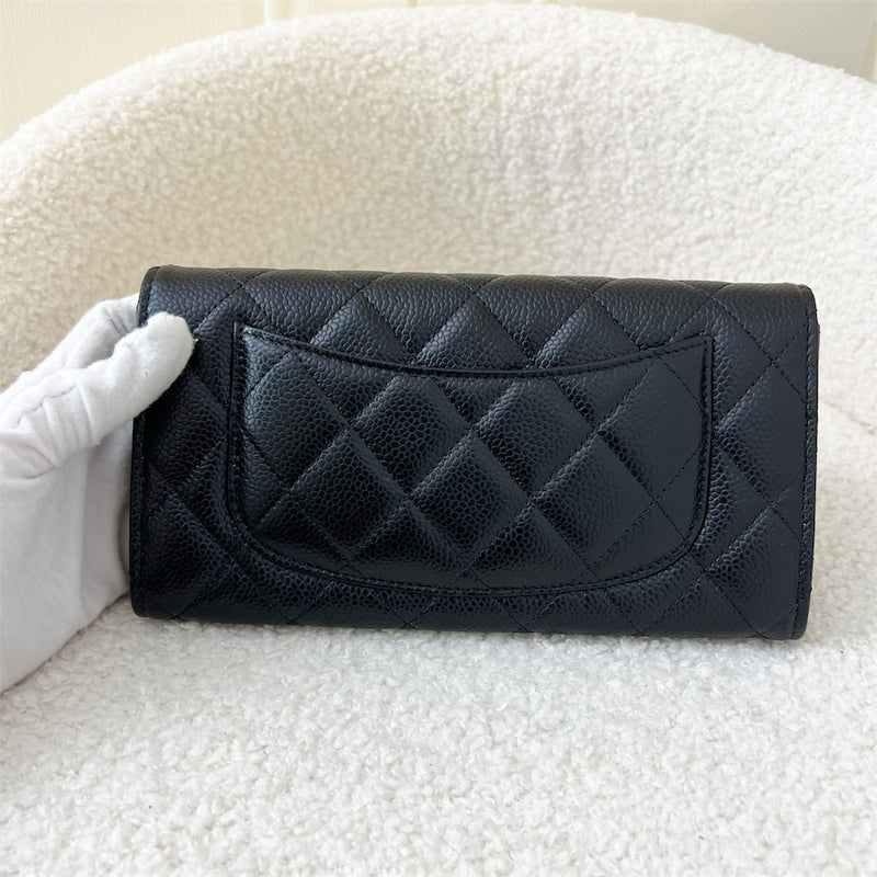 Chanel Classic Long Wallet in Black Caviar SHW