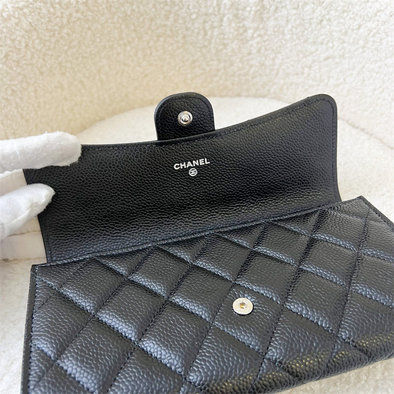 Chanel Classic Long Wallet in Black Caviar SHW