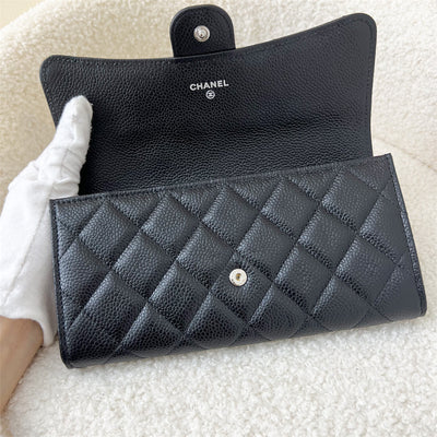 Chanel Classic Long Wallet in Black Caviar SHW