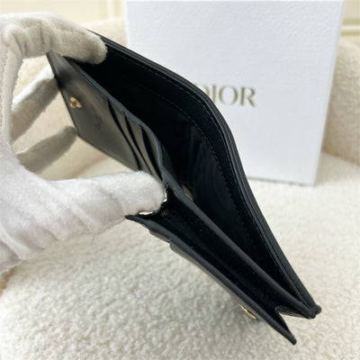 Dior Lady Dior Small Wallet Black Supple Cannage Lambskin GHW