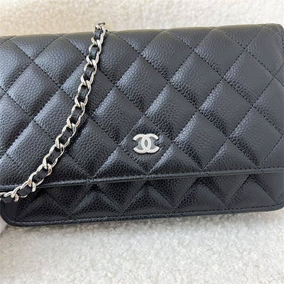 Chanel Classic Wallet on Chain WOC in Black Caviar SHW