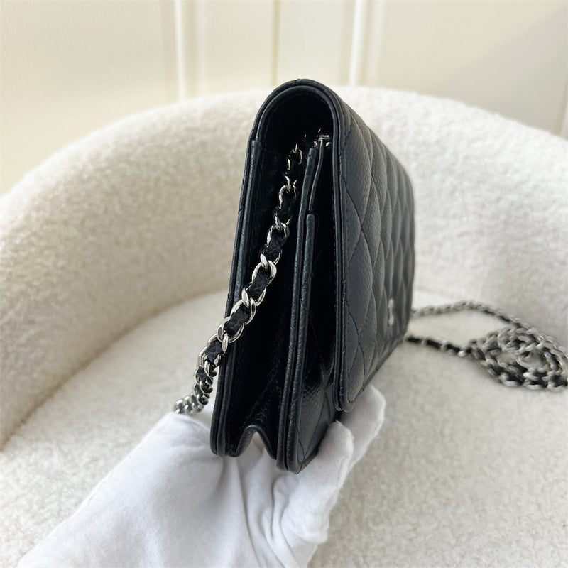 Chanel Classic Wallet on Chain WOC in Black Caviar SHW